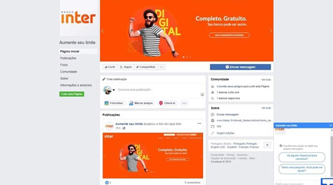 Golpe de página falsa do Banco Inter