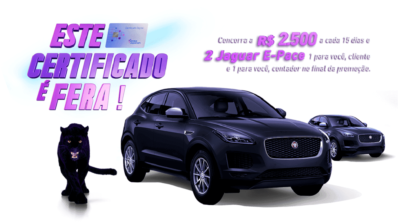 Certificado Digital Serasa Experian: prêmios de R$ 2,5 mil e 2 Jaguar E-Pace