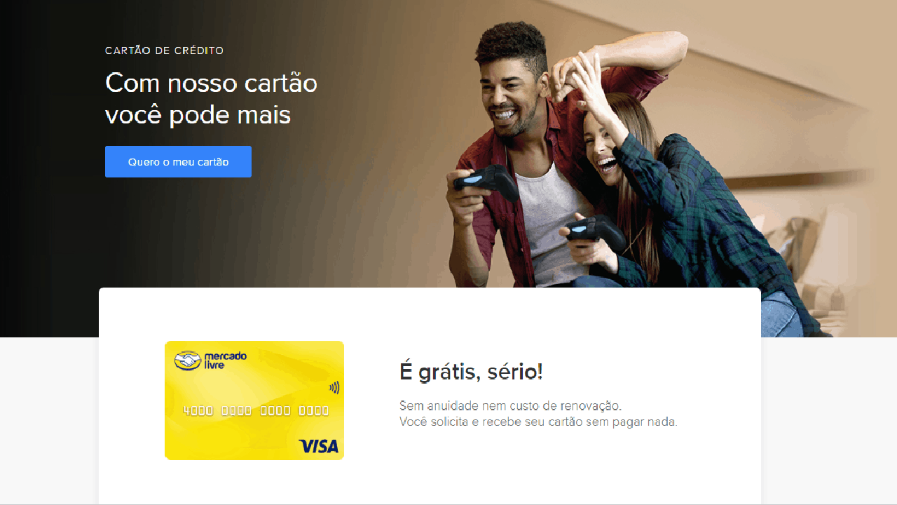 Mercado Livre lança o seu cartão de crédito Visa Gold sem anuidade e contactless