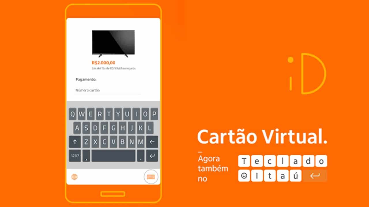 cartão virtual em seu teclado