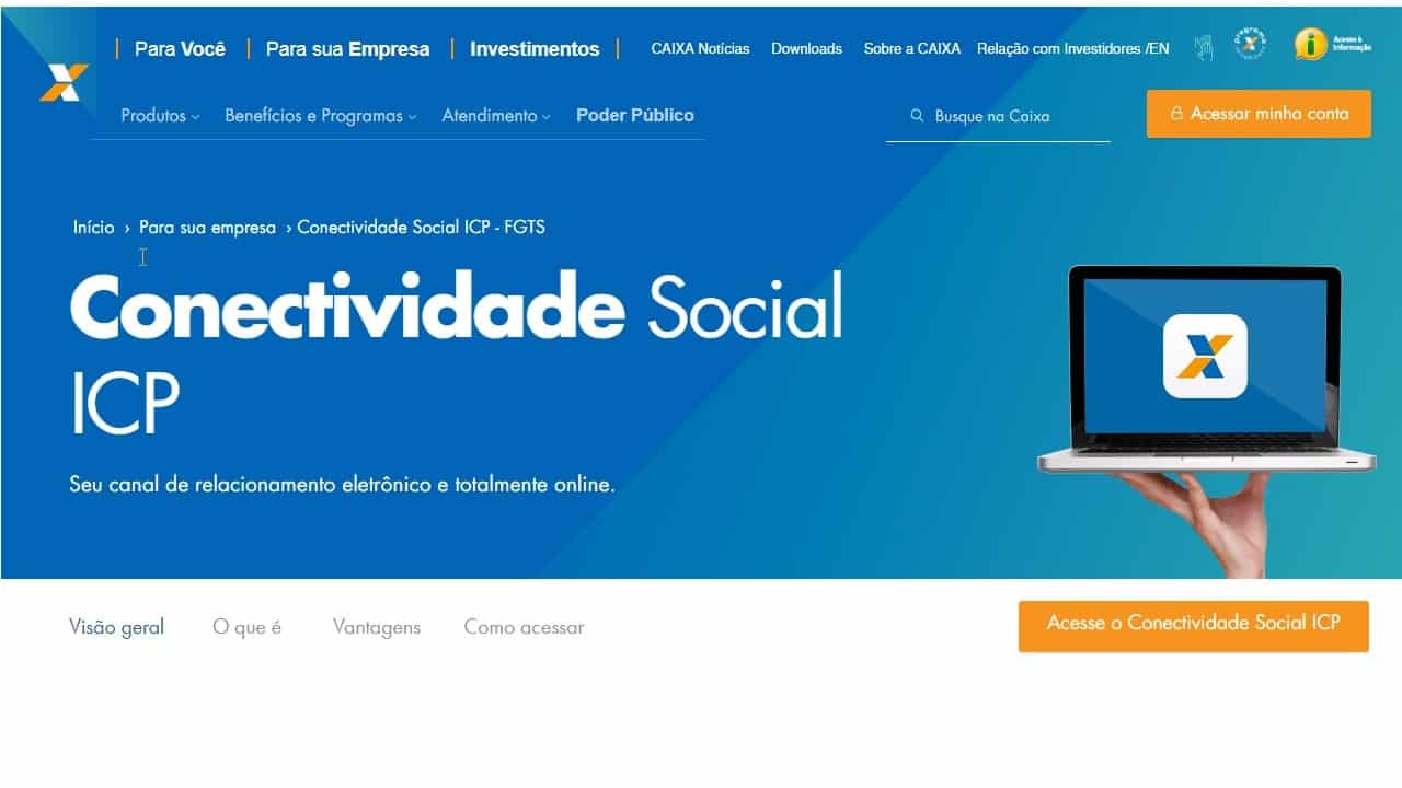 site Conectividade Social da Caixa