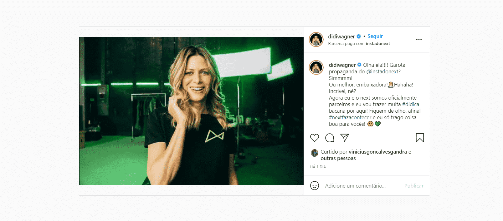 Didi Wagner é a nova embaixadora do banco Next