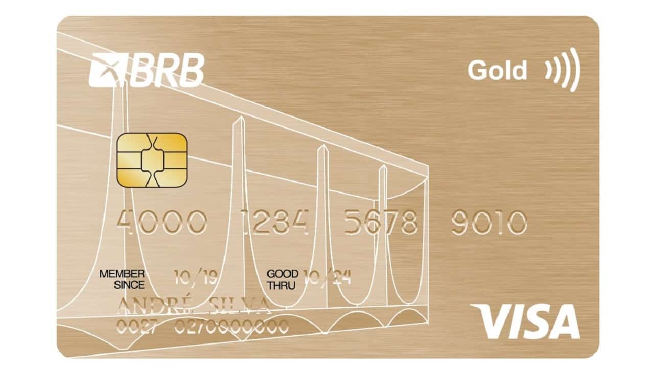 imagem de um cartão BRBCARD Visa Gold