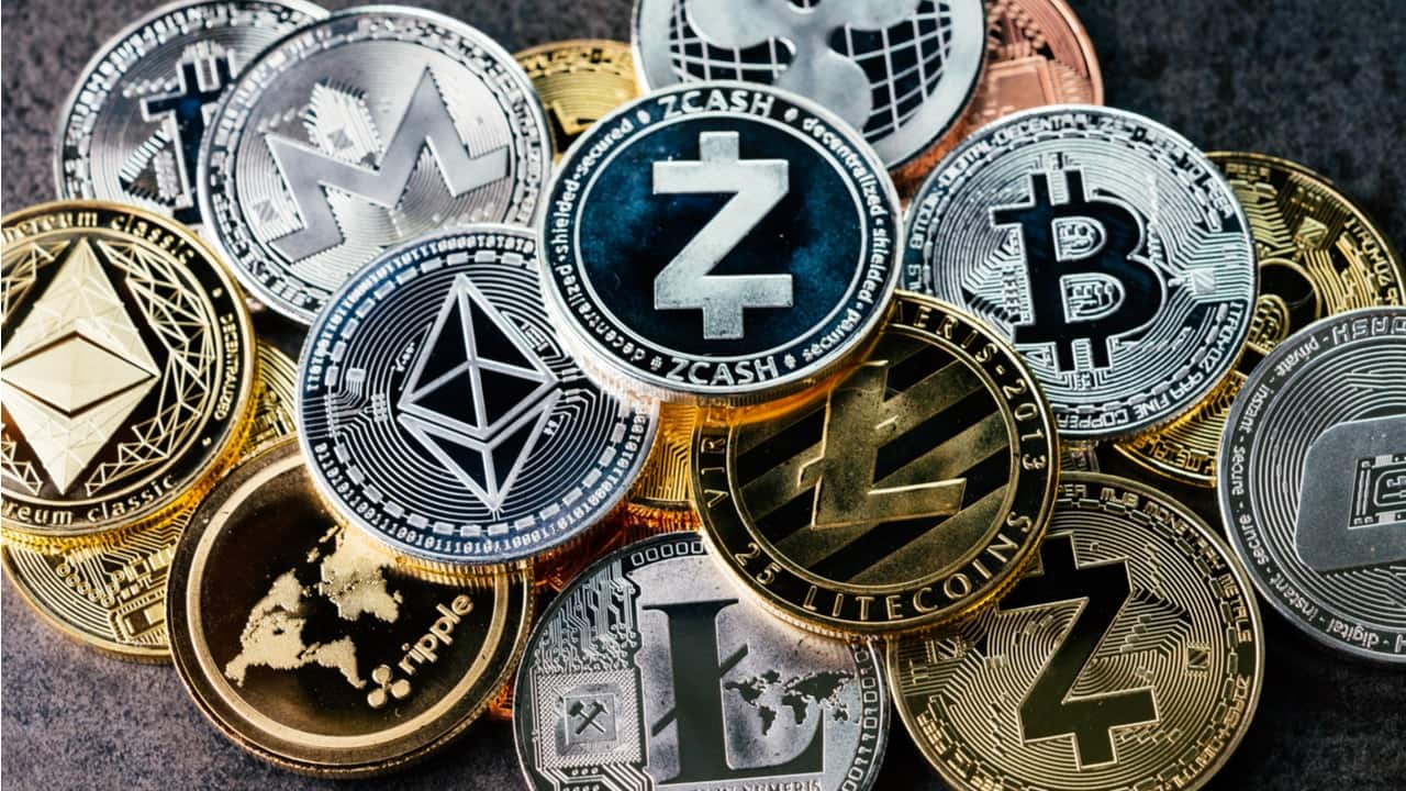 imagem mostrando diversas criptomoedas