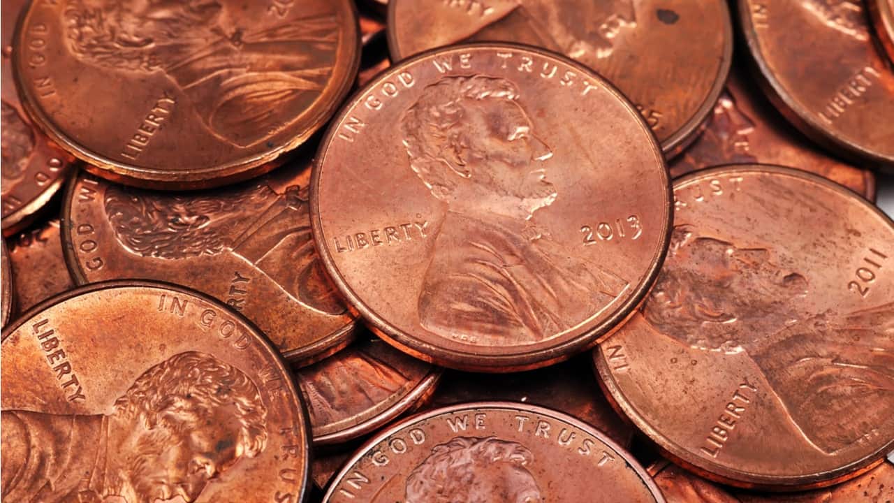 funcionário moedas de 1 centavo