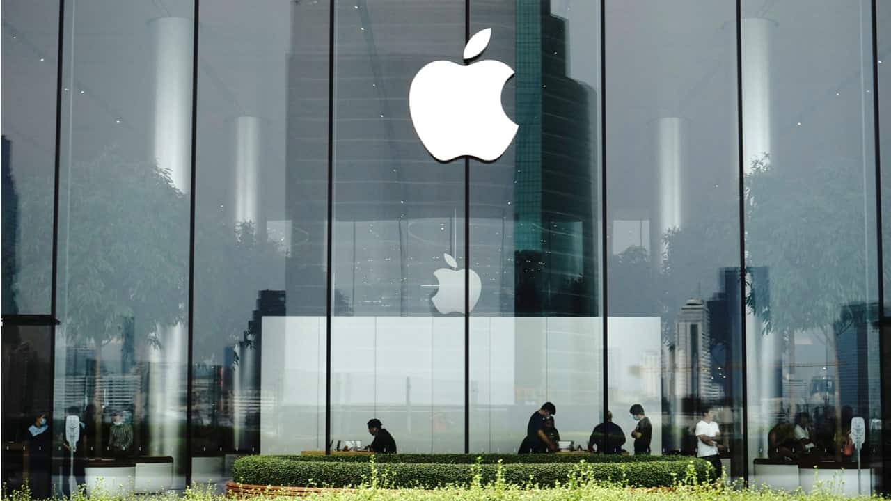 Foto da fachada da Apple