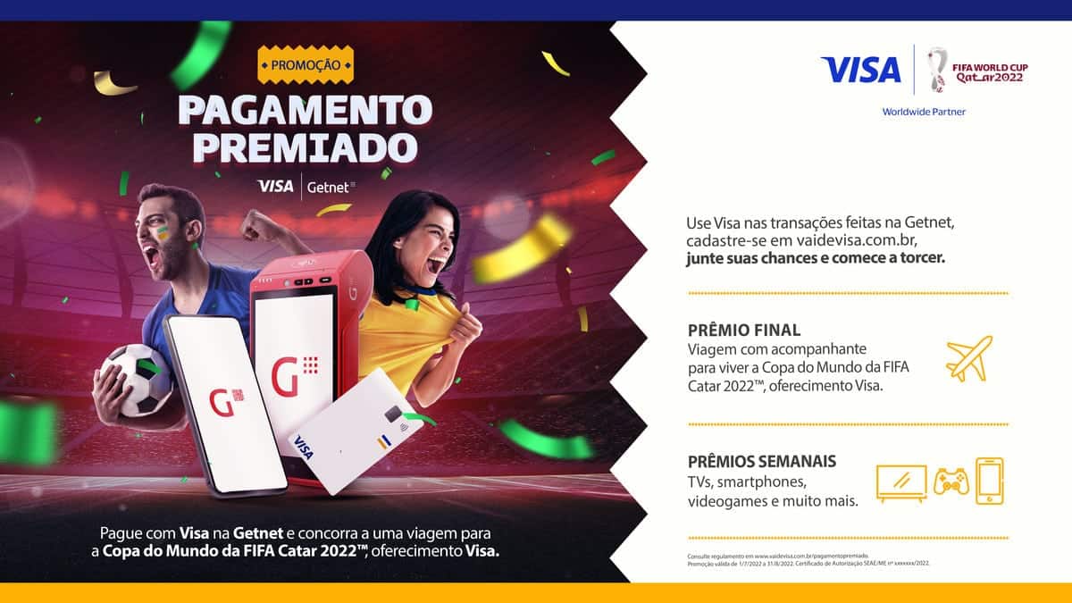 Pagamento Premiado: Visa e GetNet lançam promoção com prêmios de R$ 10 mil