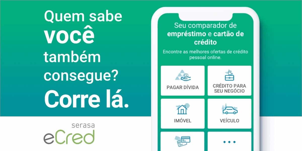 Peça promocional divulgando a plataforma Serasa eCred