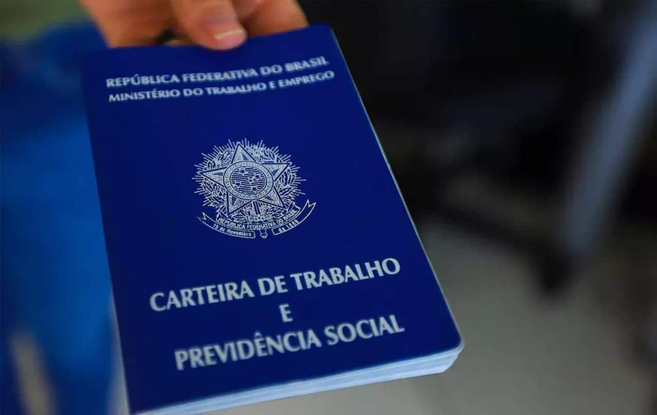 Mão segurando carteira de trabalho