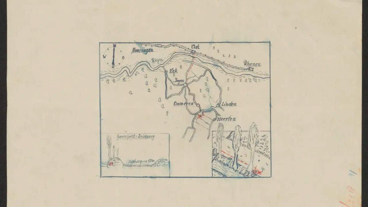 Foto do mapa do tesouro nazista achado na Holanda