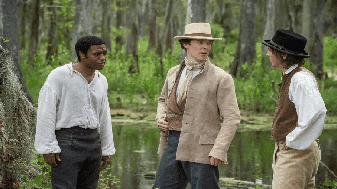 O ator Benedict Cumberbatch nas gravações do filme 12 anos de escravidão