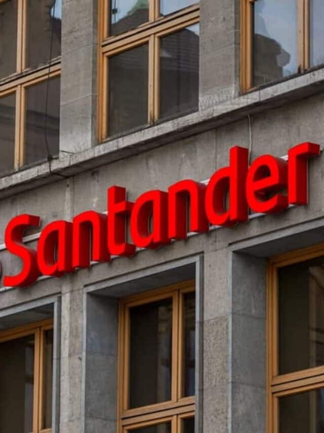 Fachada de prédio do banco Santander