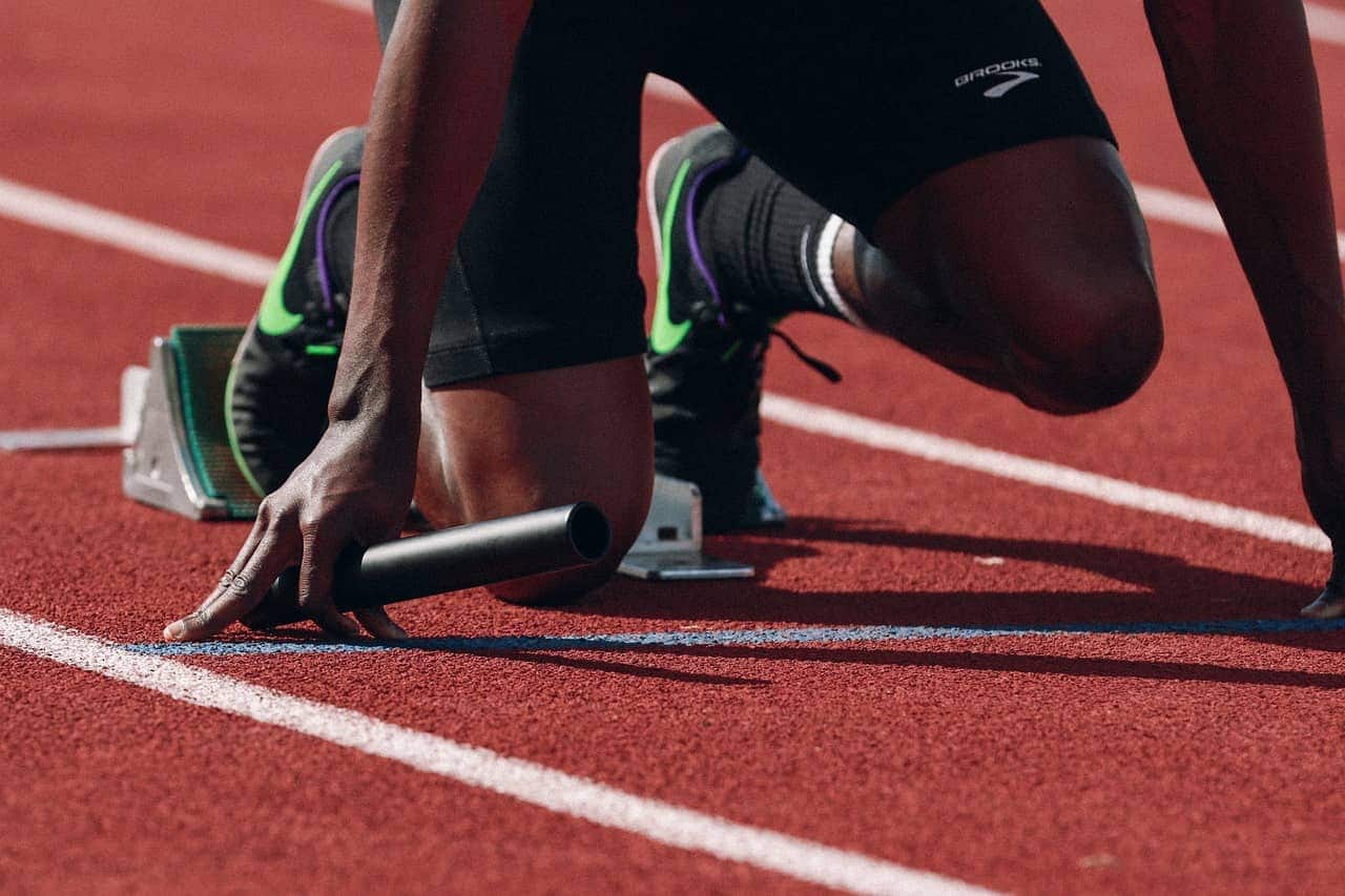 Atleta se preparado para a largada