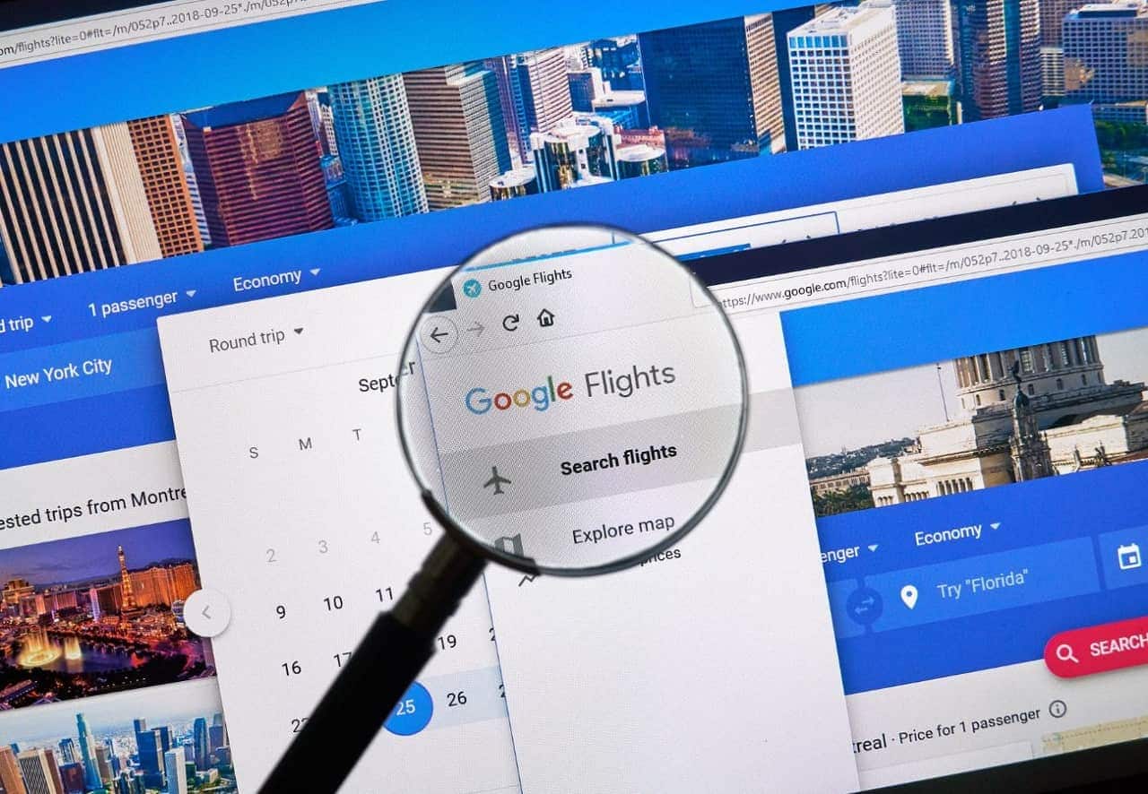 imagem do buscador do Google flights para comprar passagens aéreas