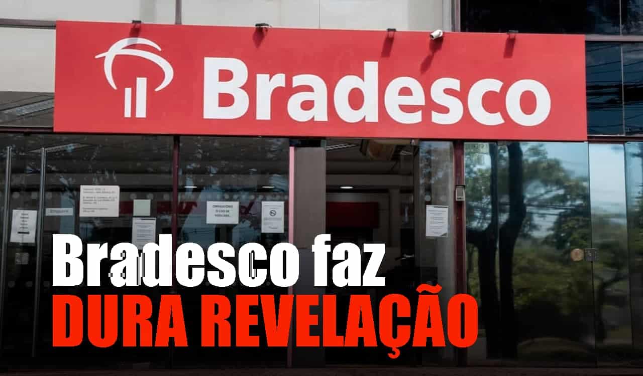 Fachada do Bradesco em vermelho