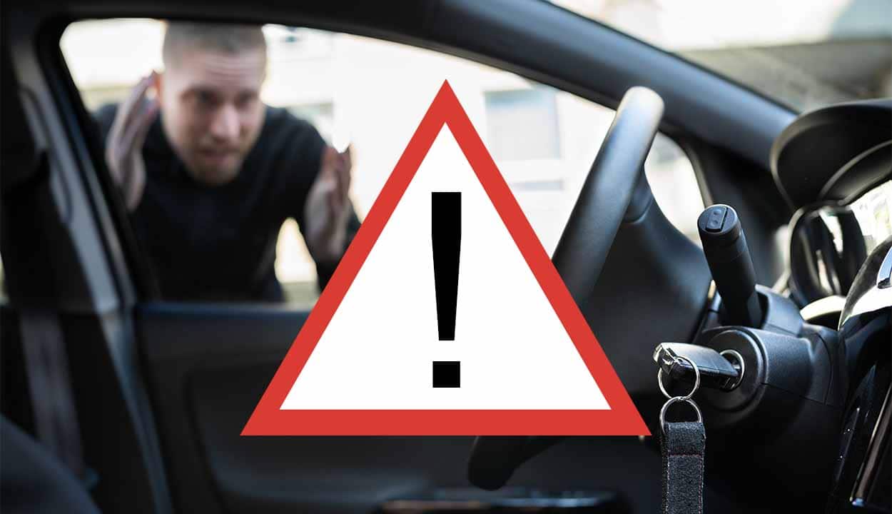 Sinal de alerta em um carro