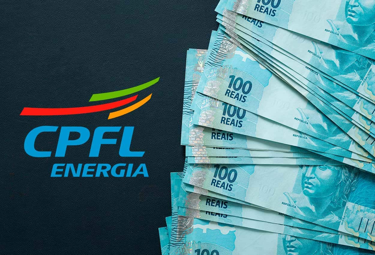 Logo da CPFL Energia e notas de R$100