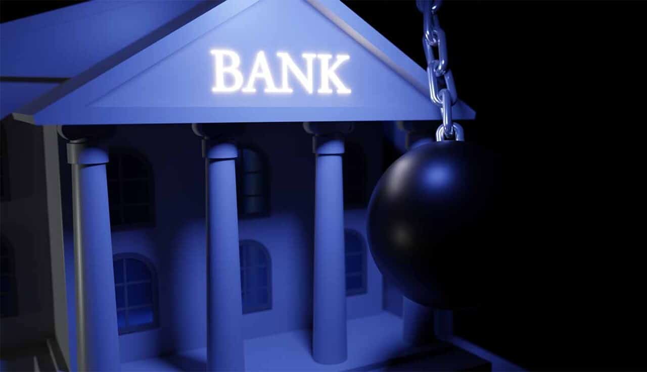 Ilustração banco em crise