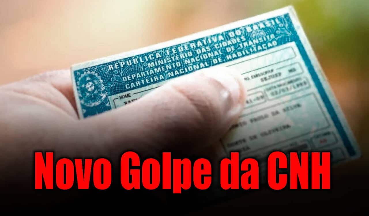 Imagem de uma pessoa segurando uma CNH com o titulo da materia destacado em vermelho.