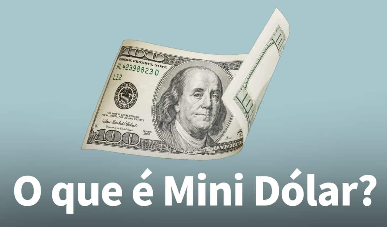 Fundo azul com uma nota de dólar no centro