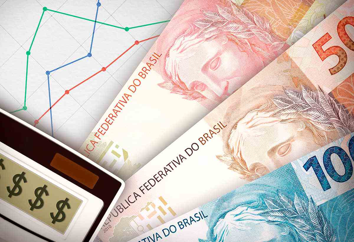 Imagem de notas, gráficos e calculador