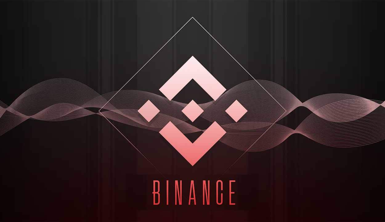 Logo da Binance com um filtro preto e vermelho