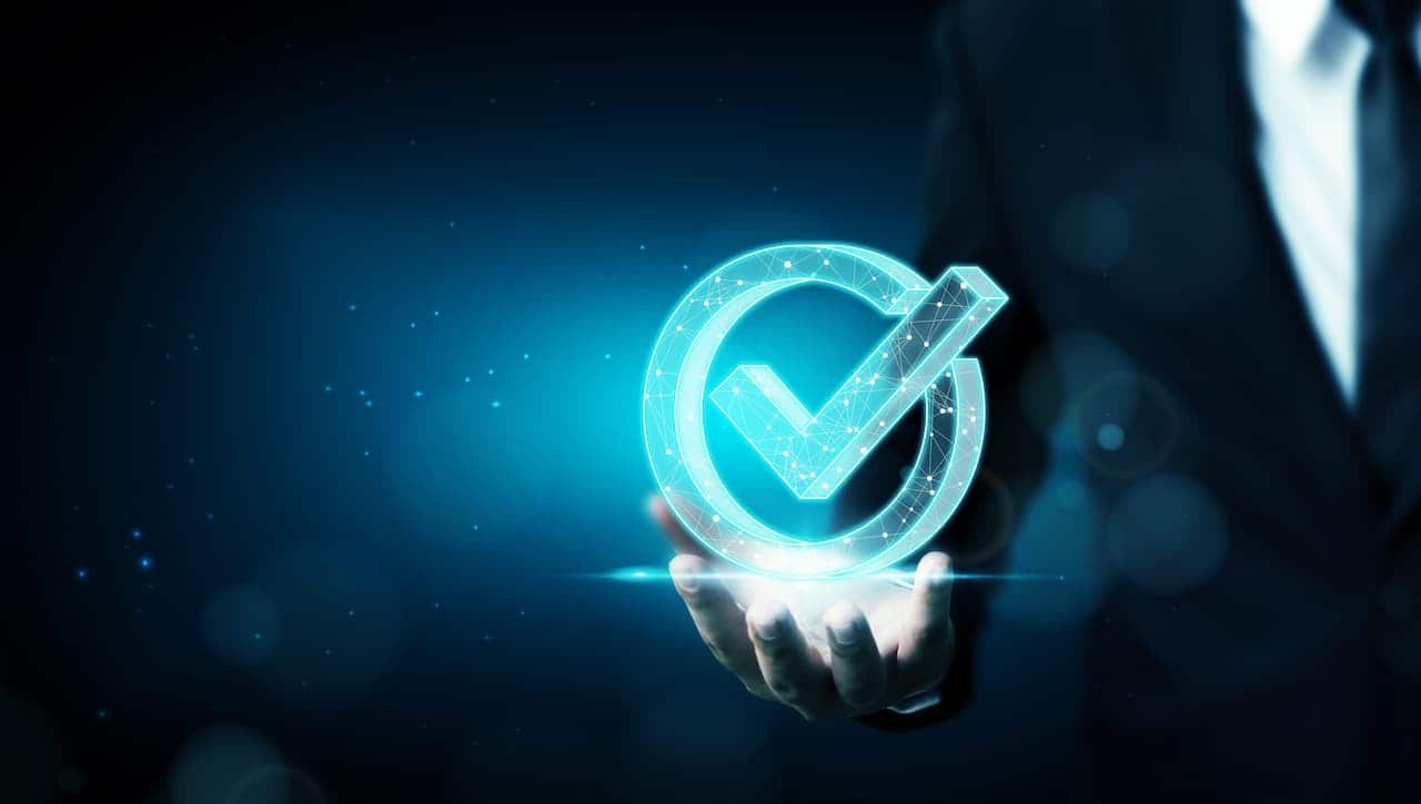 selo azul de verificação