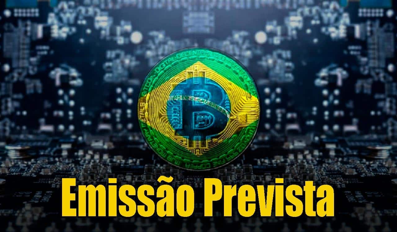Moeda digital com a bandeira brasileira