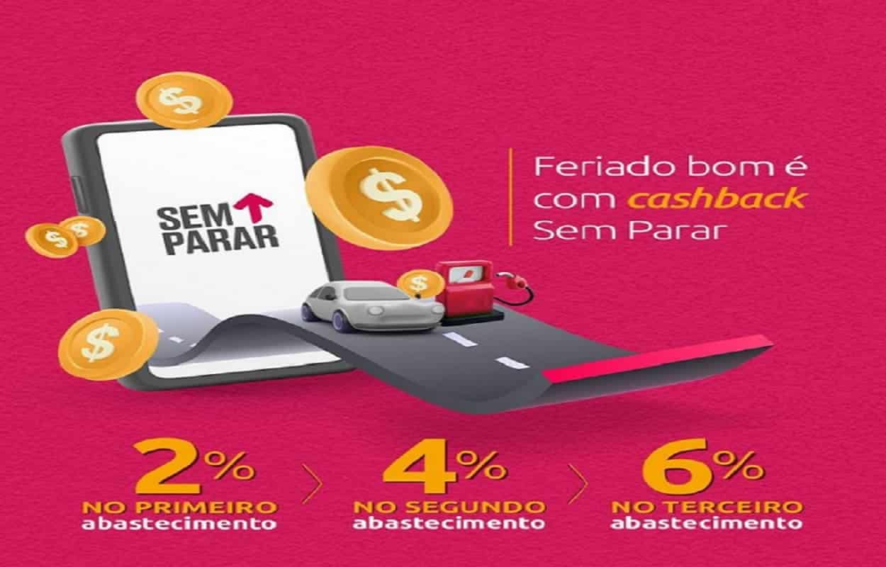 Banner da promoção de cashback Sem Parar