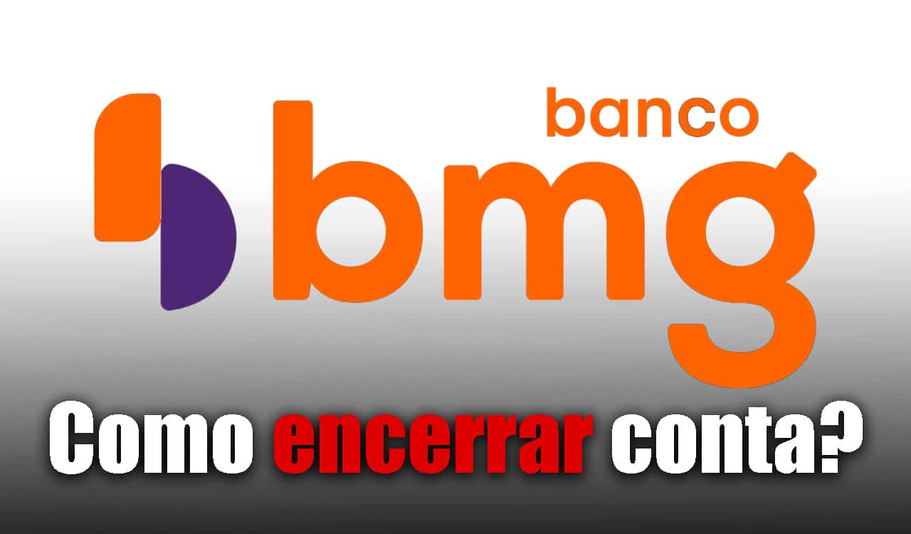 Imagem da logo do BMG com as palavras "como encerrar conta?" abaixo.