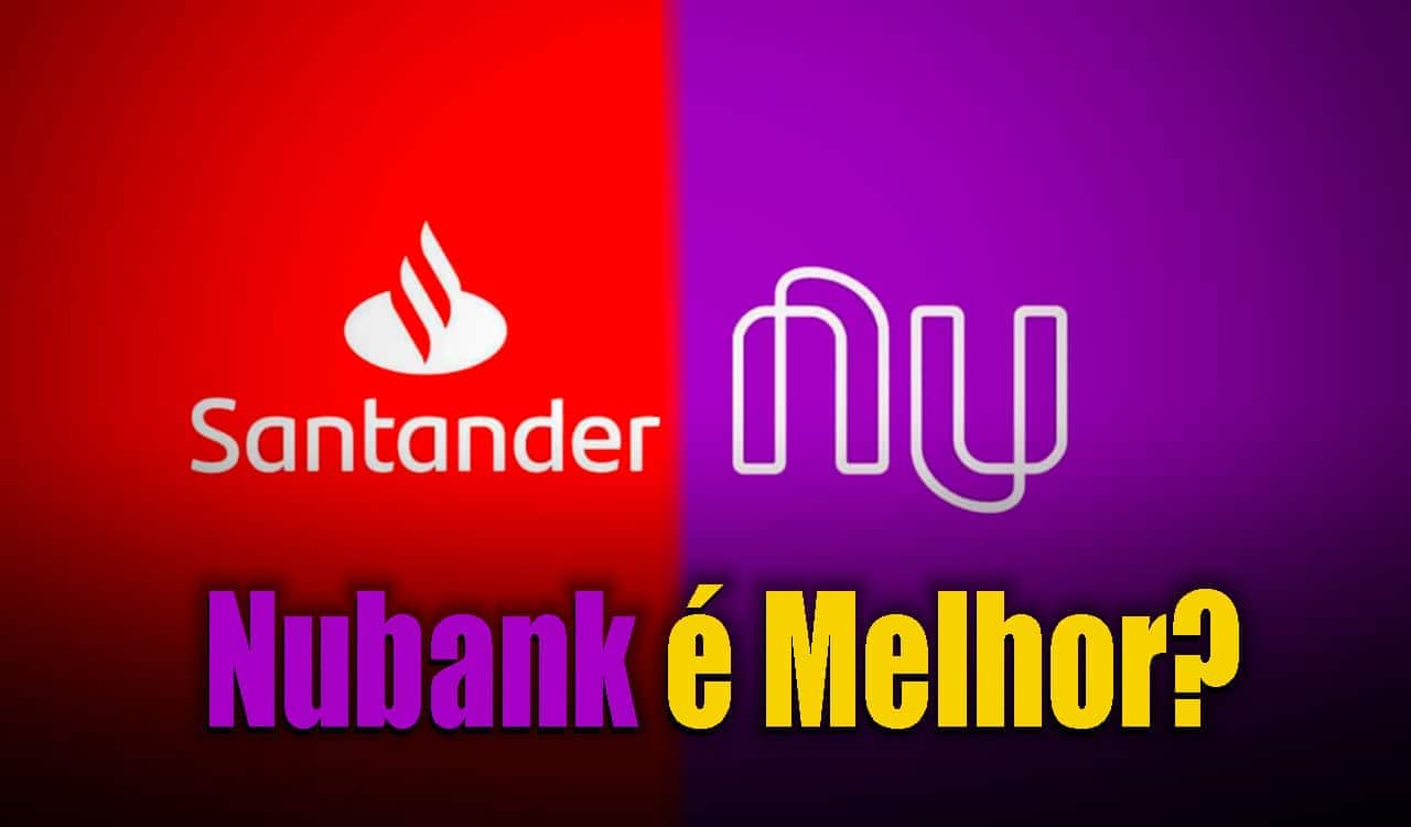 logo da santander e do nubank ao lado da outra