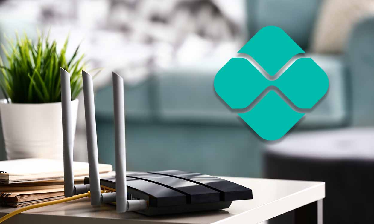 Dispositivo de Wi-Fi com o símbolo do Pix ao lado