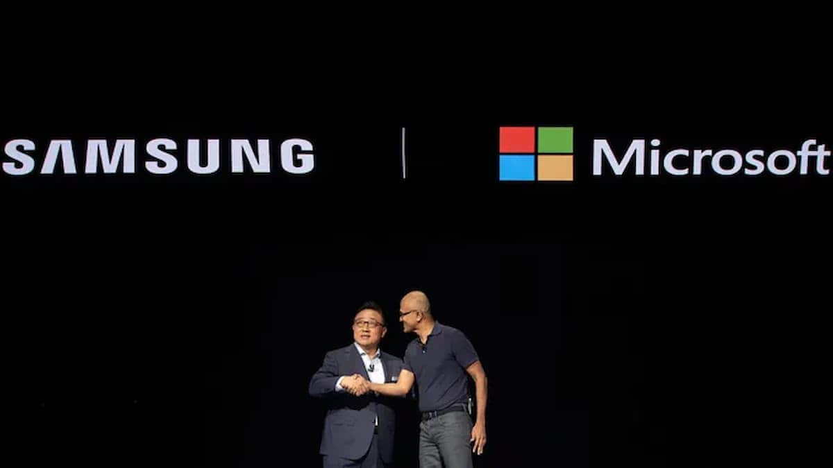 Imagem mostrando Samsung e Microsoft