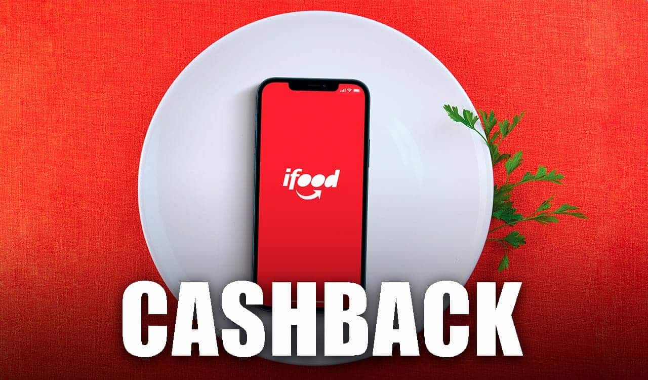 Aplicativo do iFood aberto em cima de um prato