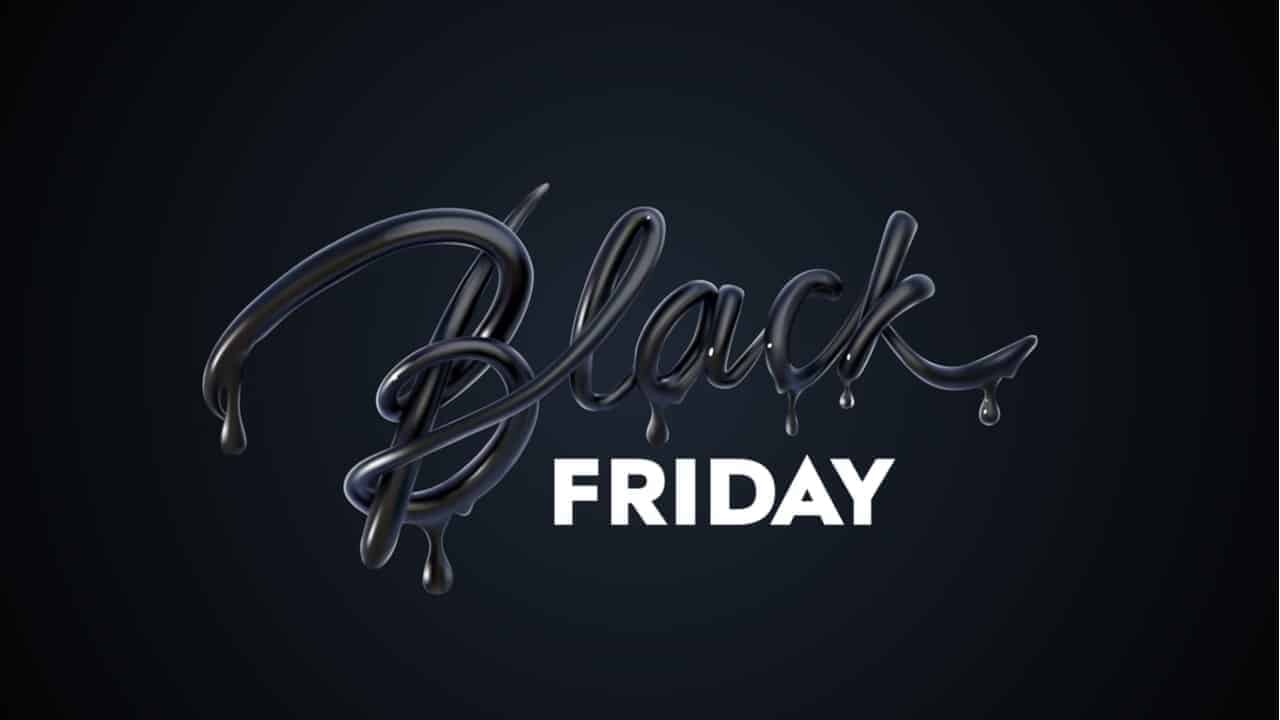 Fundo preto com as palavras Black Friday para alertar sobre golpes.