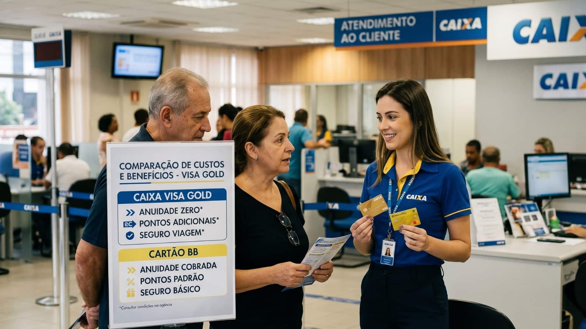 Caixa Visa Gold supera cartão do BB em custo e benefícios