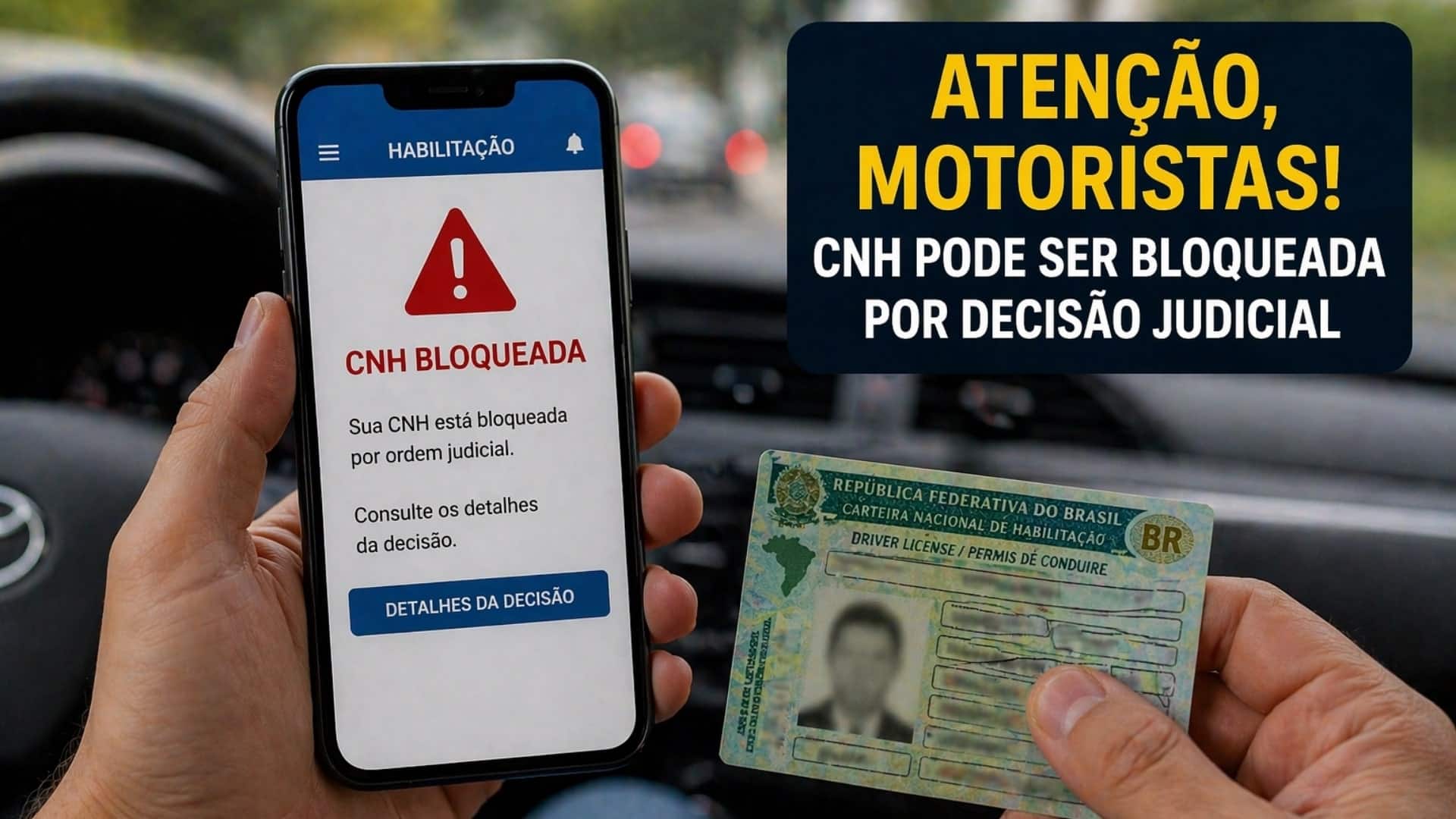 Caso judicial leva a bloqueio de CNH, passaporte e cartões; entenda