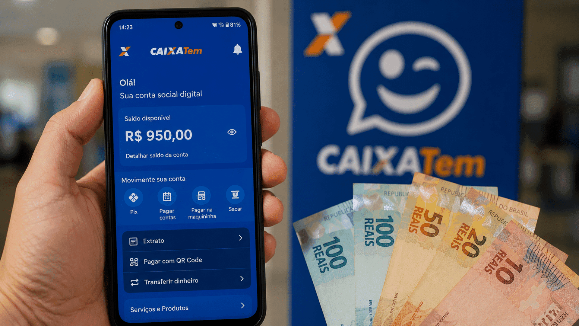 Caixa Tem terá saques entre R$ 600 e R$ 950 a partir de 18/05