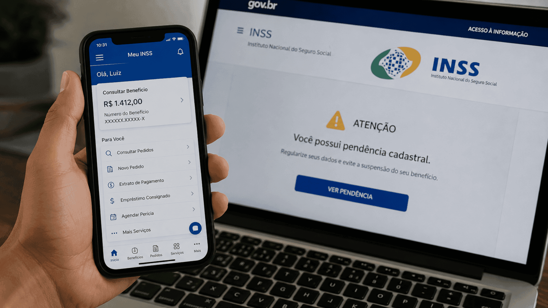 INSS alerta sobre risco de suspensão por pendência cadastral