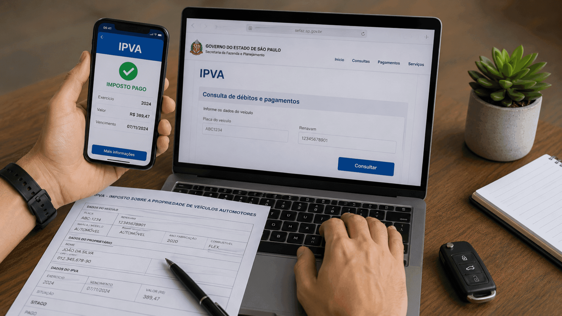 Suspensão do IPVA vale para grupo específico; confira regras da medida