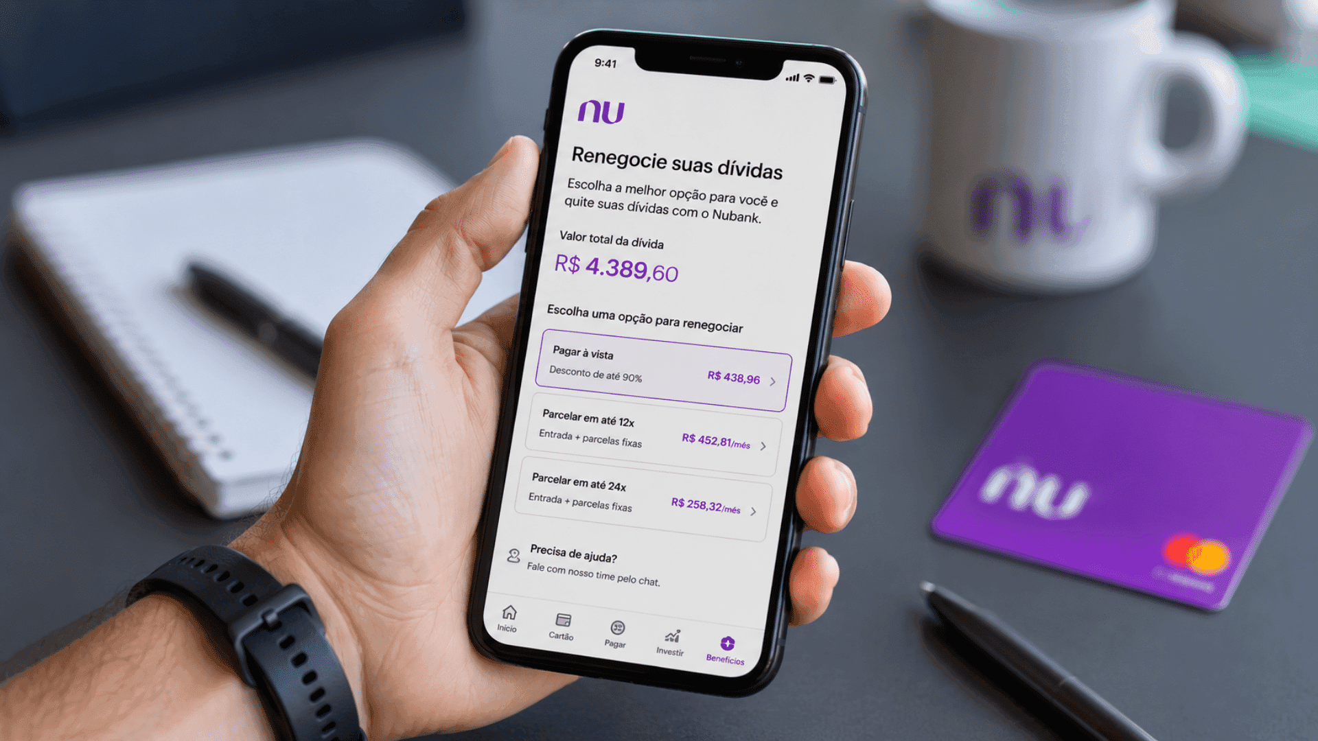 Nubank amplia alternativas para renegociar dívidas