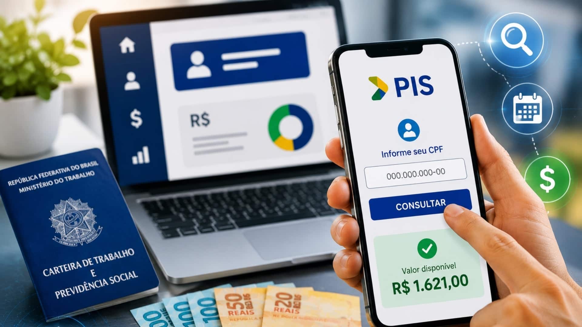 PIS 2026 pode pagar até R$ 1.621; veja como consultar pelo CPF