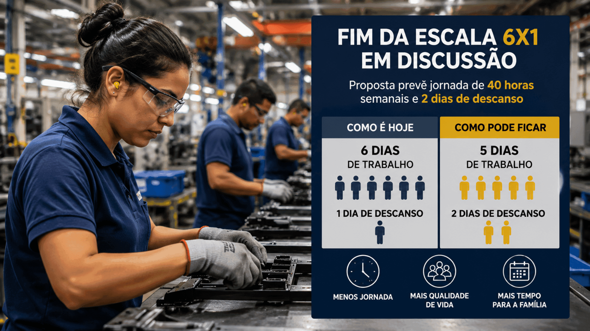 Mudança na escala 6×1 está em debate e pode afetar milhões de trabalhadores
