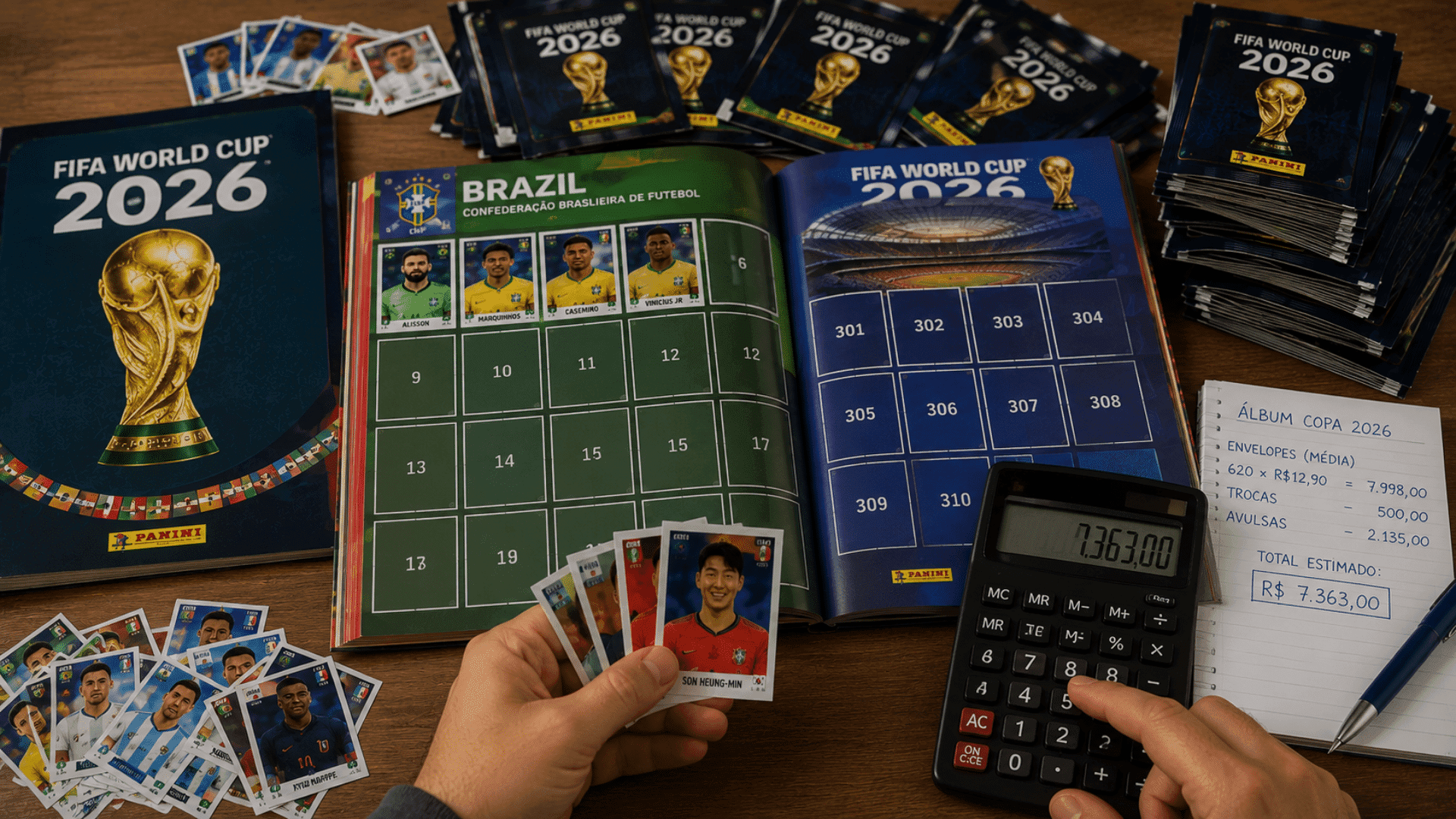 Álbum da Copa 2026 pode exigir gasto de até R$ 7.363 para ficar completo
