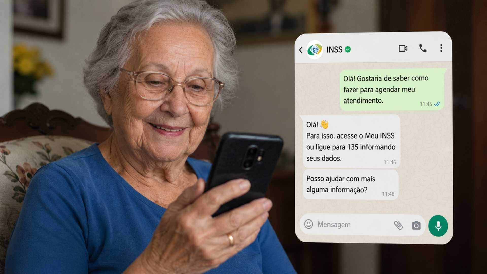 INSS usa WhatsApp para orientar idosos acima de 65 anos