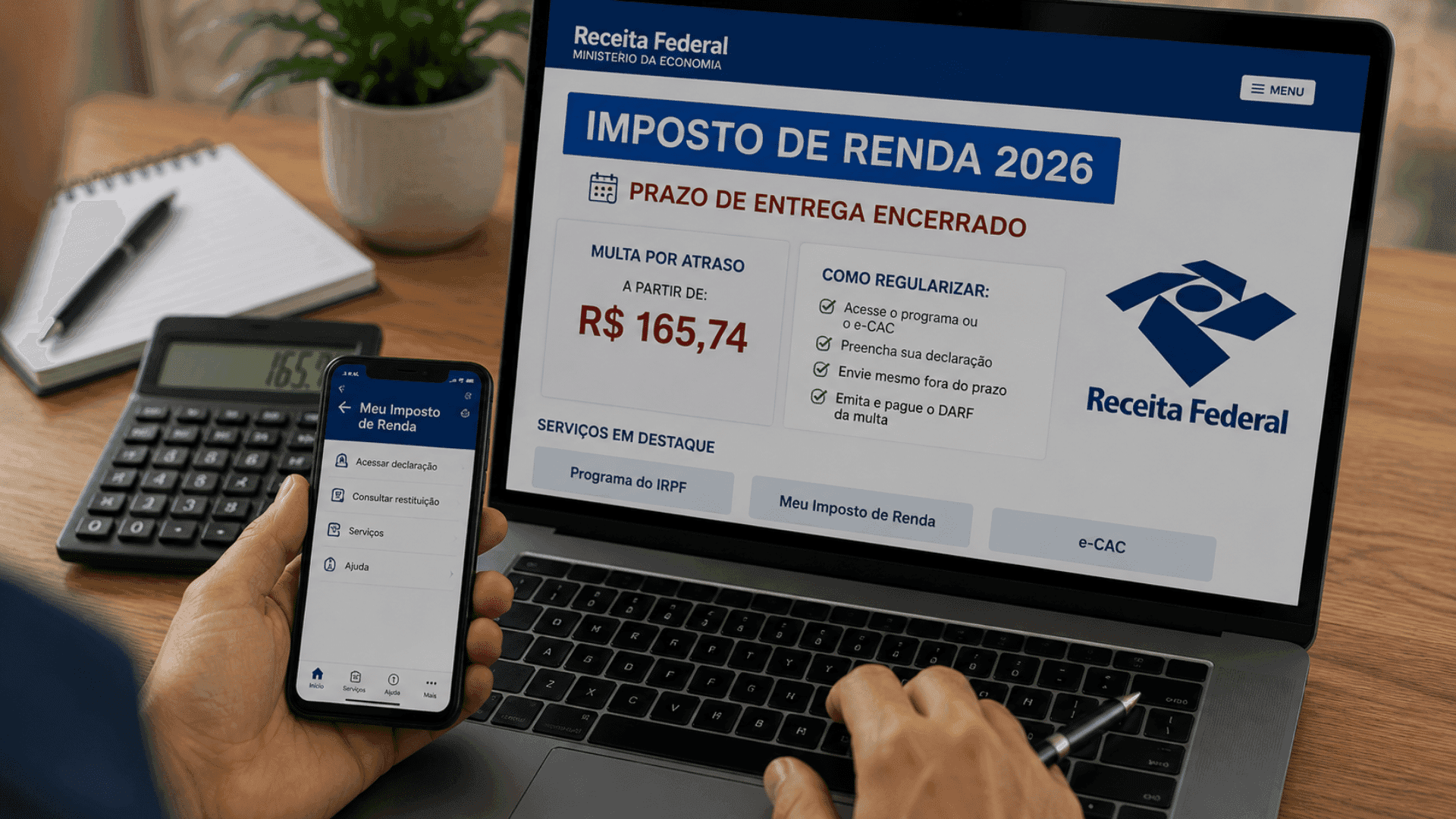 IR 2026 atrasado: multa começa em R$ 165,74; saiba o que fazer