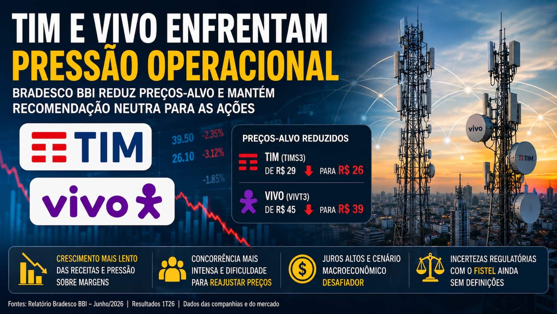 Mercado vê ações de TIM e Vivo em patamares atrativos