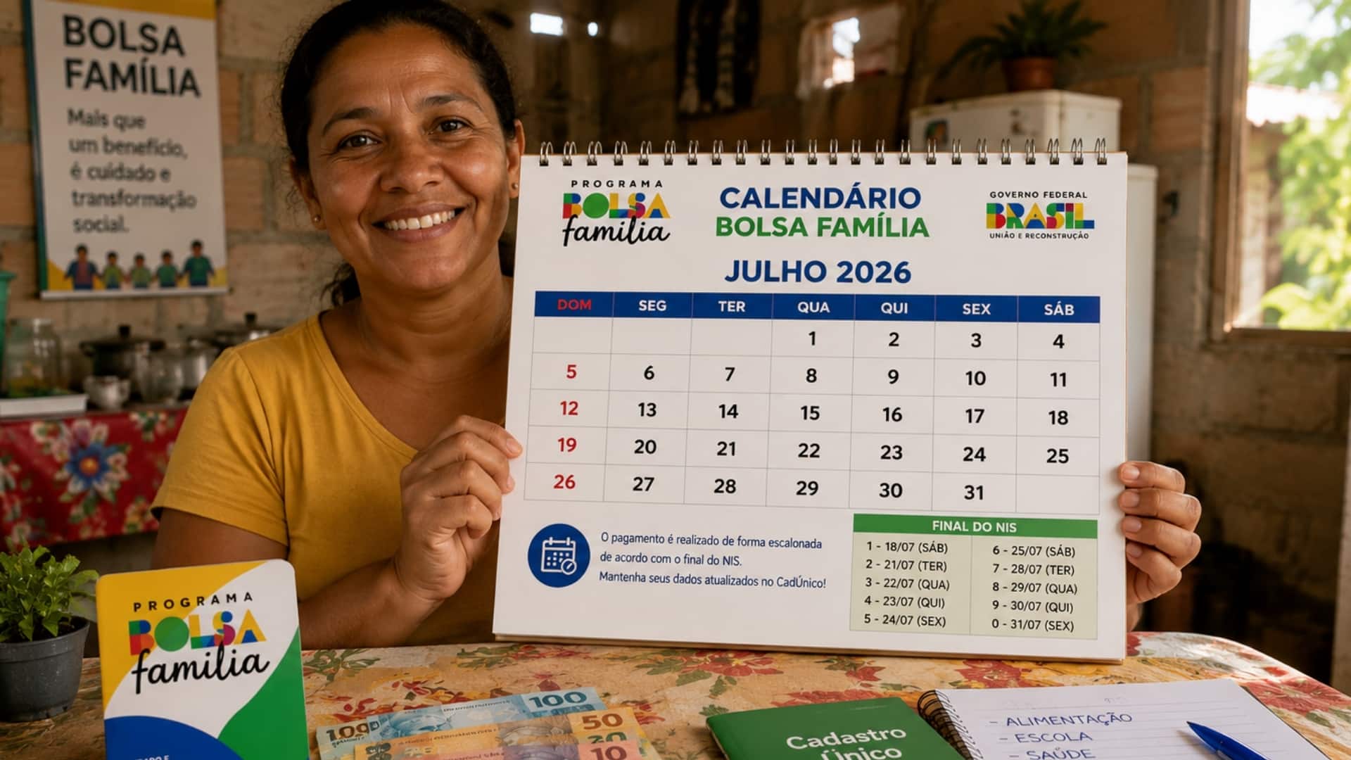 Bolsa Família inicia pagamentos de julho pelo NIS 1; entenda quando há saque unificado