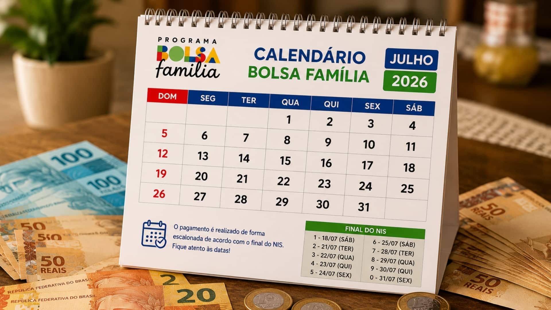 NIS final 3 recebe o Bolsa Família de julho nesta quarta-feira (22)