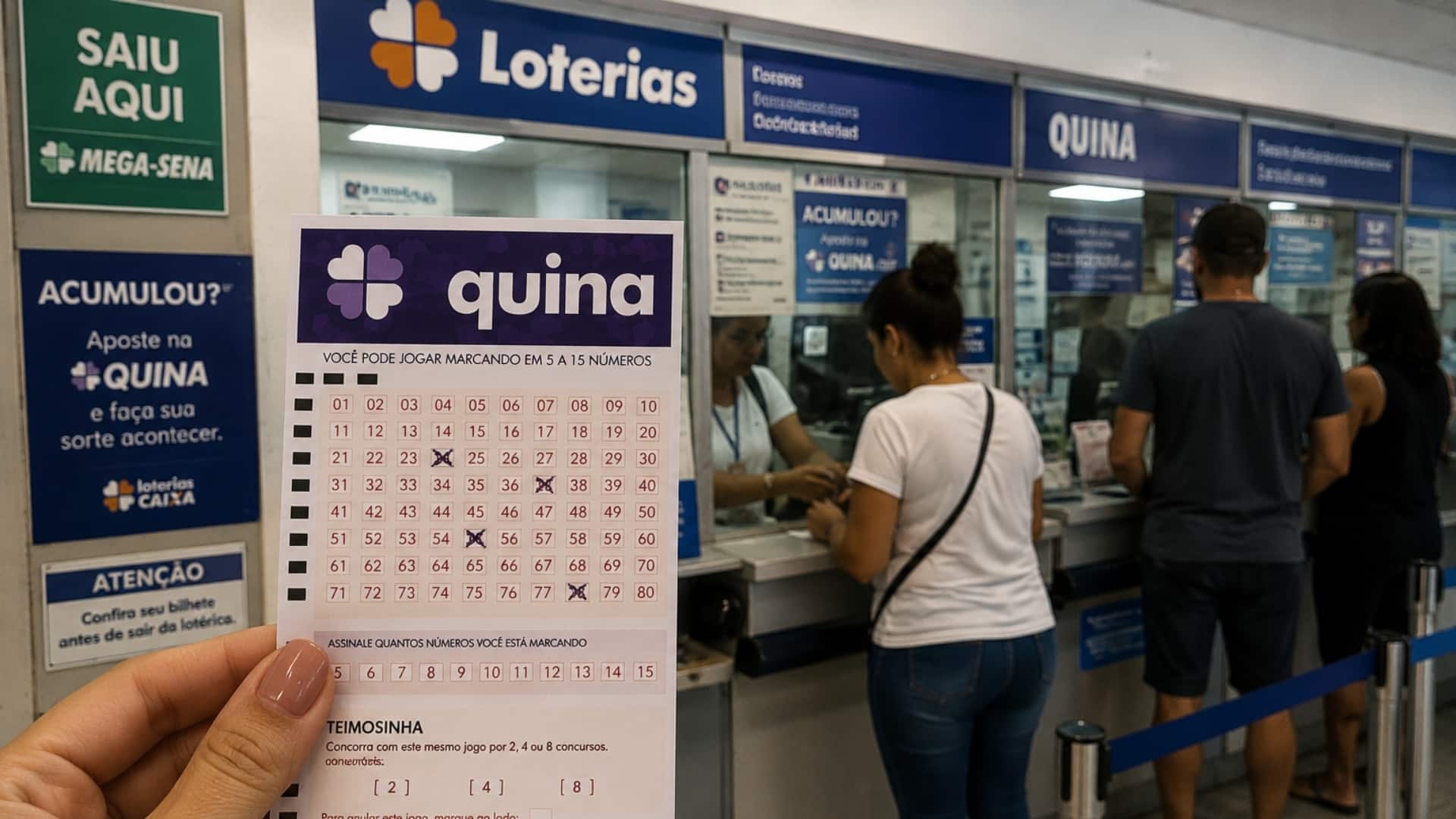 Sorteio da Quina de hoje (20): veja o resultado do concurso 7070 e as dezenas premiadas